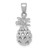 14K White Gold 3D Cut-out Pineapple Pendant