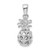 14K White Gold 3D Cut-out Pineapple Pendant