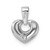 14k White Gold 3D CZ Heart Pendant