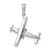 14K White Gold 3-D High Wing Airplane Charm