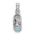 14K White Gold 3-D Light Blue Enamel Baby Shoe Charm