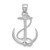 14K White Gold 3-D Polished and Textured Anchor w/Rope Charm