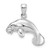 14K White Gold 3-D Polished Swimming Manatee Charm