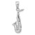 14K White Gold 3-D Saxophone Pendant