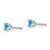 14k White Gold 3mm Blue Topaz Stud Earrings