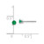 14k White Gold 3mm Emerald Stud Earrings