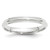 14k White Gold 3mm Half Round with Edge Wedding Band Size 12