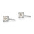 14k White Gold 3mm Square CZ Post Earrings