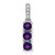 14k White Gold 3-stone Amethyst and Diamond Pendant