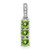14k White Gold 3-stone Peridot and Diamond Pendant