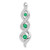 14k White Gold 3-stone Twisted Diamond and Emerald Chain Slide