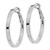 14k White Gold 3x30mm Polished Square Tube Round Hoop Earrings