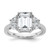 14k White Gold 4 carat Certified Lab Grown Diamond VS/SI+ G+ Complete Emerald and Half Moon Three Stone Engagement Ring