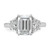 14k White Gold 4 carat Certified Lab Grown Diamond VS/SI+ G+ Complete Emerald and Half Moon Three Stone Engagement Ring