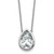 14k White Gold 4 carat Certified Lab Grown Diamond VS+ F+ Pear Complete 18 inch Bezel Set Solitaire Necklace