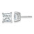 14k White Gold 4 carat Lab Grown Diamond VS+ F+ Princess Complete Four Prong Stud Earrings