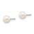 14k White Gold 4-5mm White Round Freshwater Cultured Pearl Stud Post Earrings