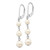 14k White Gold 4-6mm White Semi-Round Freshwater Cultured Pearl Dangle Leverback Earrings