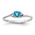 14k White Gold 4mm Blue Topaz AA Diamond ring - Y4-C3C27E70-7791