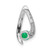 14k White Gold 4mm Emerald Pendant