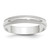 14k White Gold 4mm Lightweight Milgrain Half Round Wedding Band Size 9.5