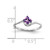 14k White Gold 4mm Princess Cut Amethyst ring