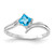 14k White Gold 4mm Princess Cut Blue Topaz ring - Y4-E3E1AEFD-4893
