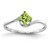 14k White Gold 4mm Princess Cut Peridot ring