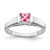 14k White Gold 4mm Princess Cut Pink Tourmaline Ring