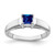 14k White Gold 4mm Princess Cut Sapphire ring