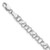 14k White Gold 4mm Solid Double Link with Hearts 8 inch Charm Bracelet