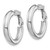 14k White Gold 4x15mm Polished Round Omega Back Hoop Earrings