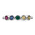 14k White Gold 5 Birthstone Mother's  Ring Mounting