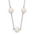 14k White Gold 5.5-6.5mm Near Round White Freshwater Cultured Pearl 12-station 18 inch Necklace