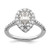 14k White Gold 5/8 carat Lab Grown Diamond VS/SI+ G+ 1 1/2 carat Center Pear Semi Mount Halo Engagement Ring