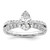 14k White Gold 5/8 carat Lab Grown Diamond VS/SI+ G+ 1 carat Center Pear Semi Mount Engagement Ring