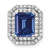 14k White Gold 5/8 carat Lab Grown Diamond VS/SI+ G+ and Lab Created Blue Sapphire Complete Chain Slide Pendant