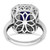 14k White Gold 5/8 carat Lab Grown Diamond VS/SI+ G+ and Lab Created Blue Sapphire Fashion Ring
