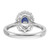 14k White Gold 5/8 carat Lab Grown Diamond VS/SI+ G+ and Oval Lab Created Blue Sapphire Halo Fashion Ring