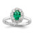 14k White Gold 5/8 carat Lab Grown Diamond VS/SI+ G+ and Oval Lab Created Emerald Halo Fashion Ring