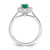 14k White Gold 5/8 carat Lab Grown Diamond VS/SI+ G+ and Oval Lab Created Emerald Halo Fashion Ring
