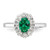 14k White Gold 5/8 carat Lab Grown Diamond VS/SI+ G+ and Oval Lab Created Emerald Halo Fashion Ring