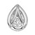 14k White Gold 5/8 carat Lab Grown Diamond VS/SI+ G+ Complete Teardrop Halo Chain Slide Pendant