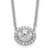 14k White Gold 5/8 carat Lab Grown Diamond VS/SI+ G+ Oval 18 inch Necklace