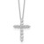 10k White Gold 3/4 carat Lab Grown Diamond VS/SI+ G+ Complete 18 inch Cross Pendant Necklace