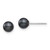 14k White Gold 5-6mm Black Round Akoya Saltwater Cultured Post Earrings