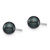14k White Gold 5-6mm Black Round Akoya Saltwater Cultured Post Earrings