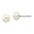 14k White Gold 5-6mm White Button Freshwater Cultured Pearl Stud Post Earrings