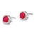 14k White Gold 5mm Bezel Ruby Stud Earrings