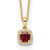 14k 1/10 carat Lab Grown Diamond VS/SI+ G+ and Created Ruby Complete 18 inch Pendant Necklace